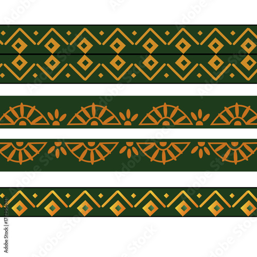 Latin American Ethnic Border Pattern,set