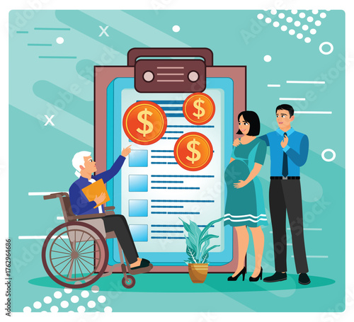 Leave on social grounds concept. Family And Disability Included In Leave Planning.