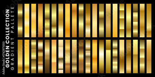 Golden Gradient Palette Collection For Design Backgrounds And Web Elements