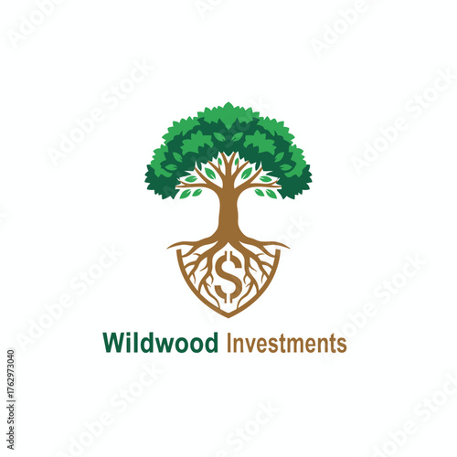Tree with Dollar Sign Roots: Investment, Financial Growth, and Secure Assets.