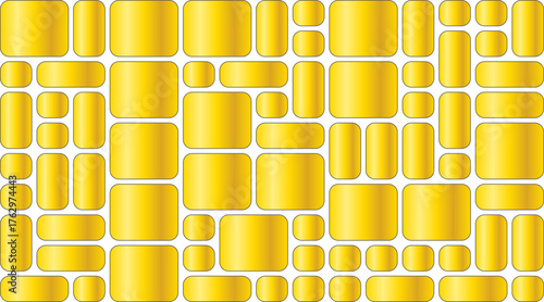 Seamless pattern of yellow cylindrical containers and cans