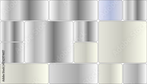 Aesthetic arrangement of silver and white cylindrical containers