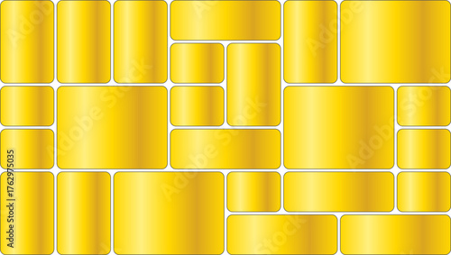 Abstract golden metallic texture with repeating rectangular and cylindrical shapes