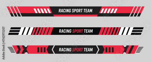 Sport Car Racing Stripes Collection – Modern vector decals, speed lines, and dynamic graphic elements for car wraps, tuning design, motorsport stickers, and auto modification artwork.