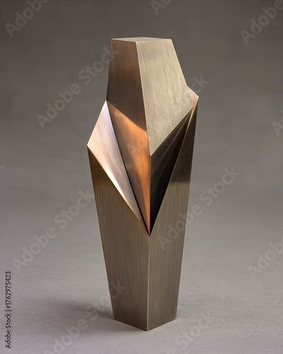 Abstract Bronze Geometric Sculpture