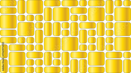 Seamless pattern of yellow cylindrical containers and lids