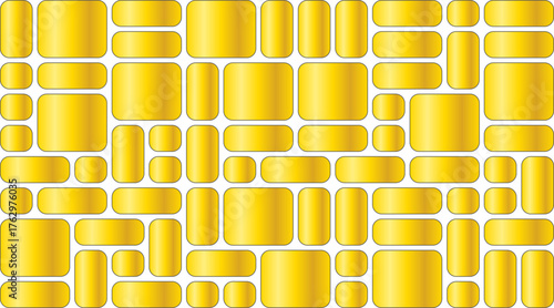 Bright yellow cylindrical containers arranged in a pattern