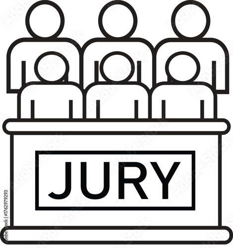 Jury Panel Icon. Jury Deliberation icon. Outline Jury People Icon