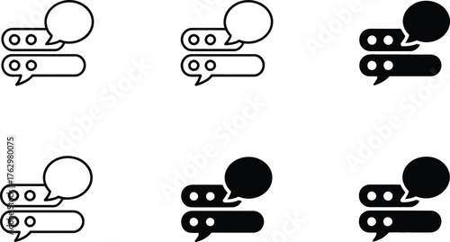Chat Bubbles and Message Icons: Line and Solid Styles