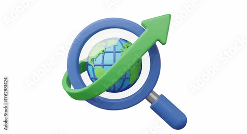 Global Search and Analysis Exploring the World with Magnification and Growth Arrow