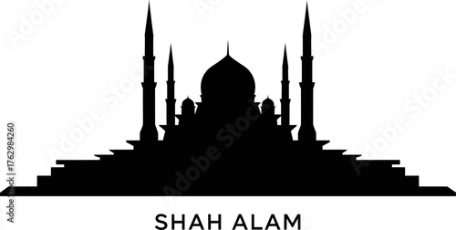 Silhouette of the Sultan Salahuddin Abdul Aziz Shah Mosque Shah Alam Malaysia