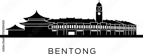 Bentong Skyline Silhouette Vector Landmark