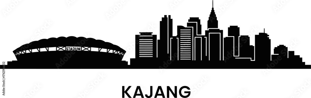 Fototapeta premium Kajang Skyline Silhouette with Stadium