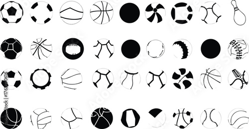  Many type of ball isolate white backgroun