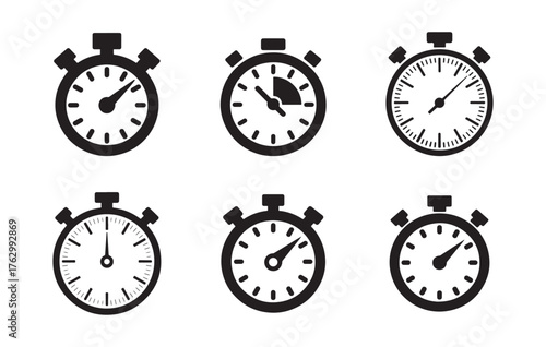 Classic Alarm Clock Vector Set.  Sleep and Wake Concept. Vector Illustration
