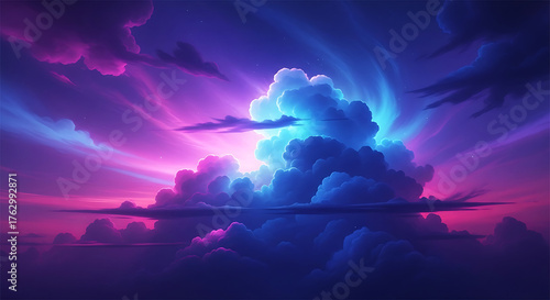 Vibrant cloudscape with radiant colors and stunning atmosphere.