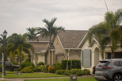 Shuttered homes before a hurricane