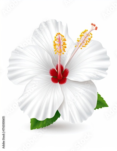 Elegant White Hibiscus Blossom - A Symbol of Beauty and Grace.
