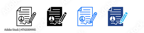 Peace Treaty Icon Set Multiple Style Collection