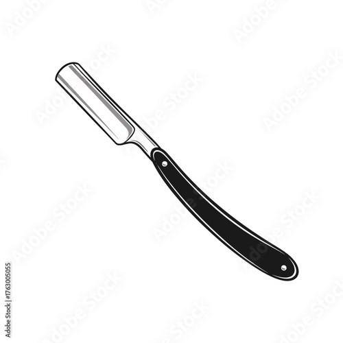 Straight Razor Icon – Classic Barber Shaving Blade and Grooming Tool Illustration