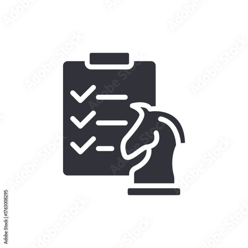 Strategy Planning Concept With Chess Piece And Checklist