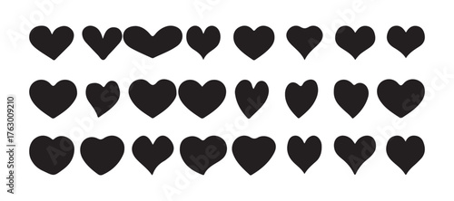 Heart icons set vector. valentine's day , medicine concept . Love passion concept. romantic design. gray hearts in the white background.  vector illustration eps 10
