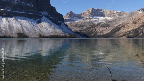 Bow Lake Banff Alberta Canada static shot