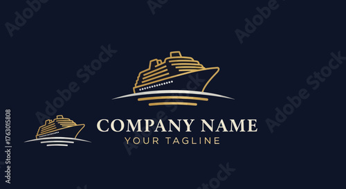 Elegant Cruise Ship Logo Design for Travel Company.