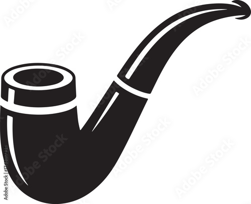 Black Silhouette of Pipe on White Background Vector Illustration