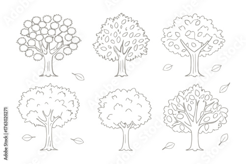 Tree Sketches: A collection of simple yet elegant tree sketches, showcasing the beauty and diversity of nature's arboreal wonders.