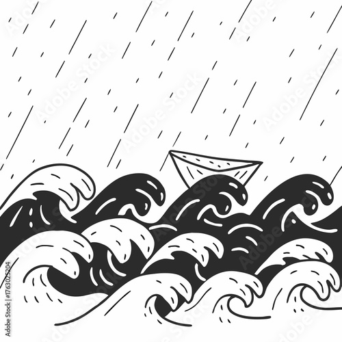 Abstract vector illustration of sea nature pattern with fish, dolphin silhouette, floral design, wave, and water element art symbol logo