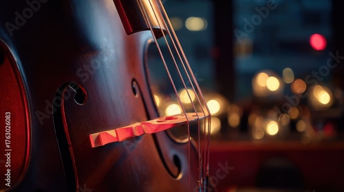 Double Bass in Red and Blue Light