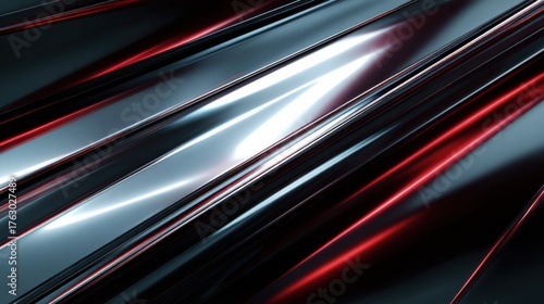 Polished Metallic Surfaces with Red and White Light Reflections