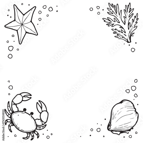 Hand-Drawn coloring page Outline Set for Kids