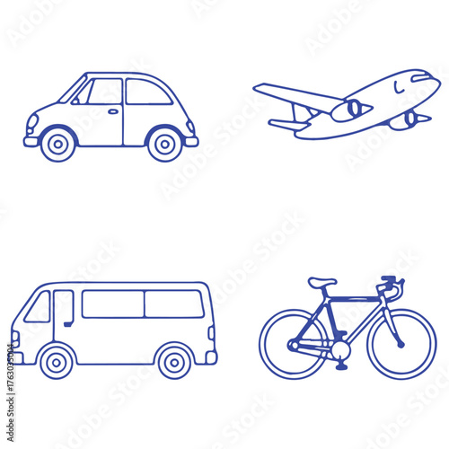 Hand-Drawn coloring page Outline Set for Kids