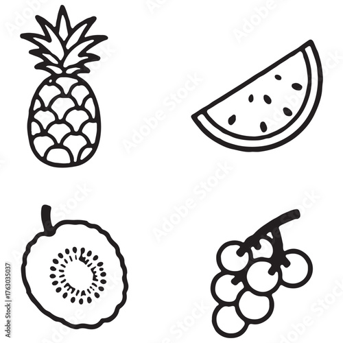 Hand-Drawn coloring page Outline Set for Kids