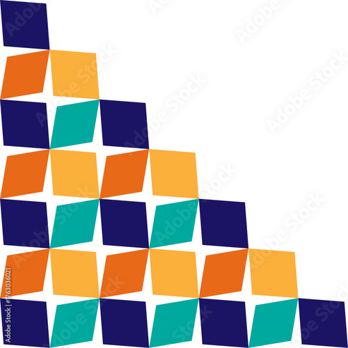 Abstract geometric corner decoration with a modern style