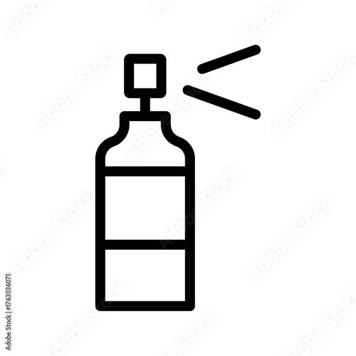 Spray Bottle Line Icon — Disinfectant, Cleaner & Sanitizer