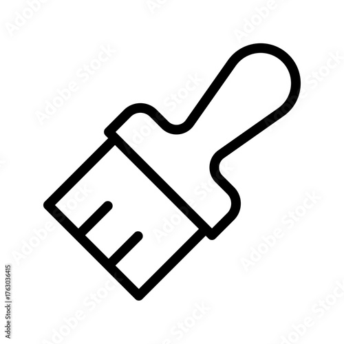 Flat Paintbrush Line Icon — House Painting, Decorator & DIY