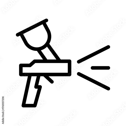 Spray Paint Gun Line Icon — HVLP Sprayer, Coating & Finishing
