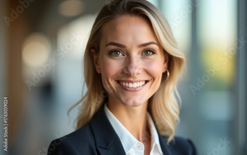 Portrait of a businesswoman. Bright background. High quality