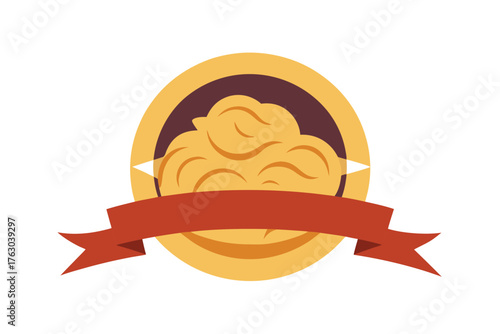 Elegant noodle plate ribbon swirl decorative frame design