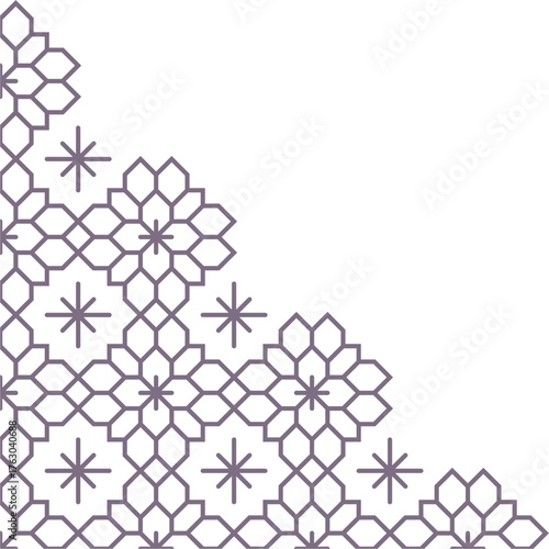 Abstract geometric corner decoration with a modern style