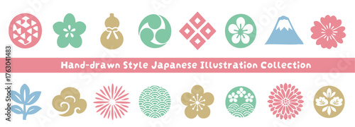 手書き風和風アイコンセット