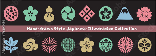 手書き風和風アイコンセット