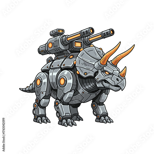 Mecha Triceratops with Battle Armor illustration