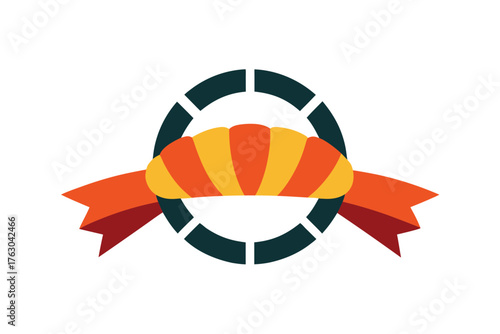 Nigiri sushi with native american sun motif design