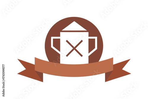 Minimalist coffee cup with nordic rune ribbon design