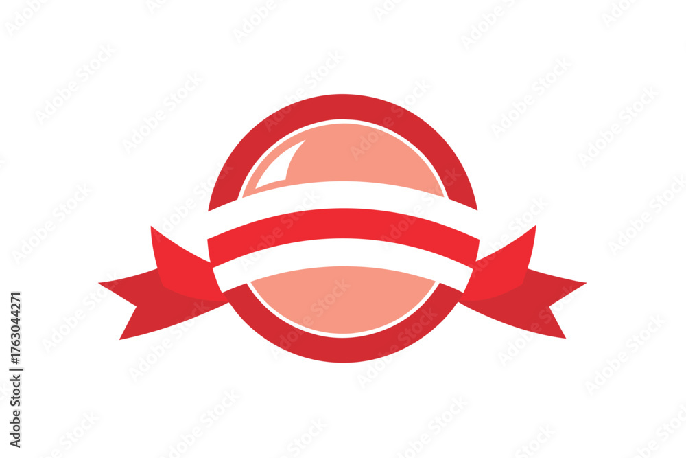 Obraz premium Clean candy emblem with twisted ribbon ends