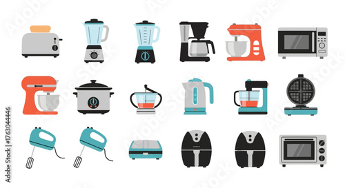 Kitchen appliances a collection of essential cooking and baking tools